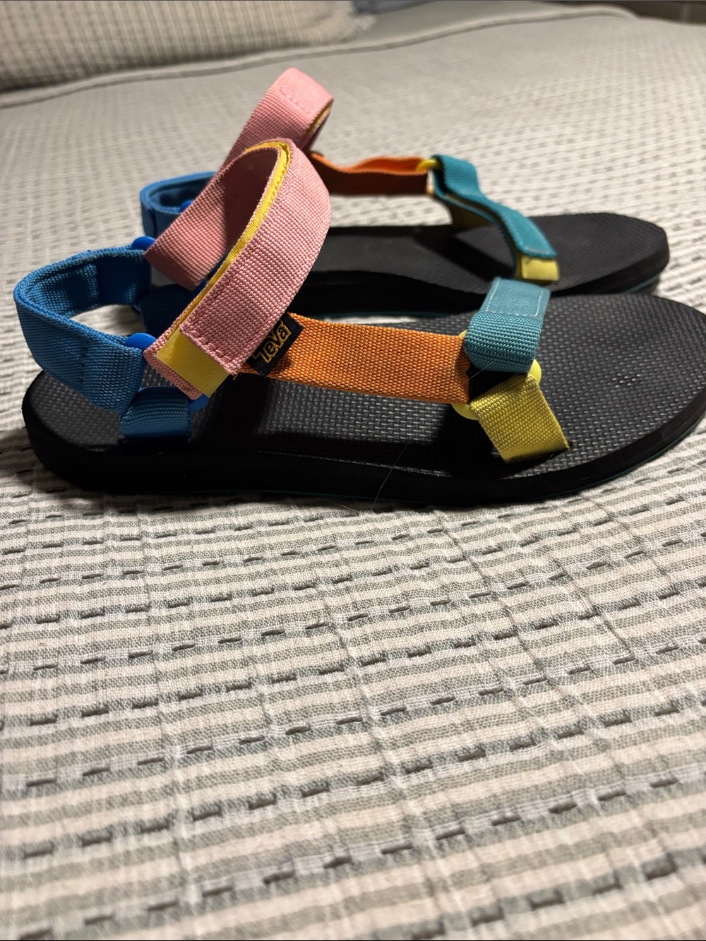 Teva women’s Colorblock Classic Strap Sandals — Pink, Blue, Orange, Yellow, Teal